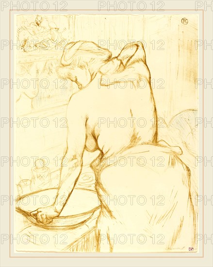 Henri de Toulouse-Lautrec (French, 1864-1901), Woman Washing Herself (Femme qui se lave), 1896, color lithograph on thin wove paper