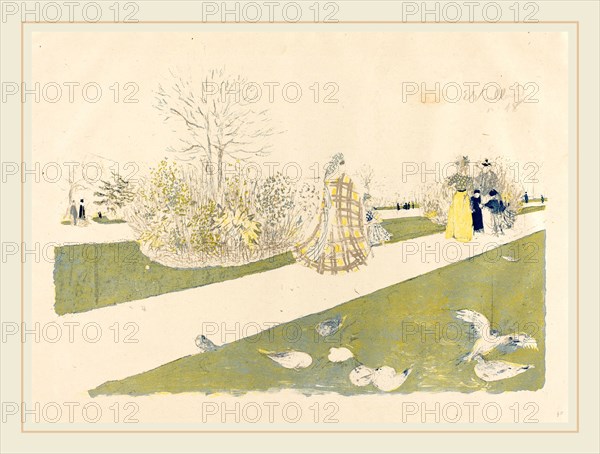 Edouard Vuillard (French, 1868-1940), The Tuileries Garden (Le jardin des Tuileries), published 1896, color lithograph on china paper