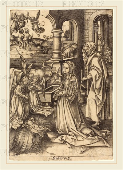 Israhel van Meckenem after Hans Holbein the Elder (German, c. 1445-1503), The Nativity, c. 1490-1500, engraving