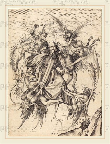 Martin Schongauer (German, c. 1450-1491), The Tribulations of Saint Anthony, c. 1470-1475, engraving on laid paper