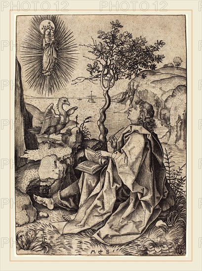 Martin Schongauer (German, c. 1450-1491), Saint John on Patmos, c. 1475-1480, engraving on laid paper