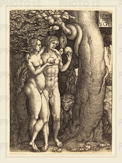 Heinrich Aldegrever (German, 1502-1555-1561), The Temptation by the Snake, 1540, etching