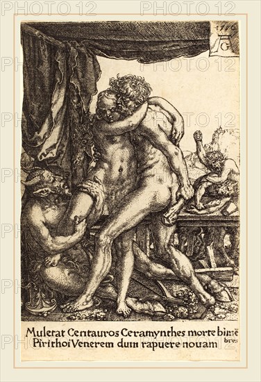 Heinrich Aldegrever (German, 1502-1555-1561), Hercules Preventing the Centaurs from the Rape of Hippodamia, 1550,