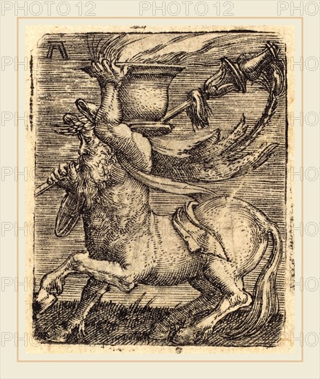 Albrecht Altdorfer (German, 1480 or before-1538), Centaur with a Vase, c. 1515-1525, engraving