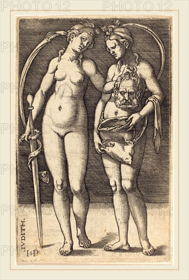 Sebald Beham (German, 1500-1550), Judith and Her Servant Standing, engraving