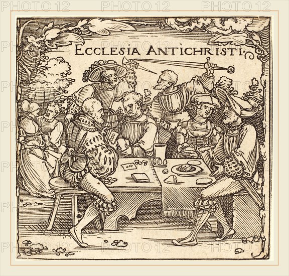 Sebald Beham (German, 1500-1550), Ecclesia Antichristi, woodcut