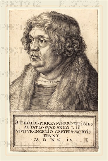 Albrecht DÃ¼rer (German, 1471-1528), Willibald Pirckheimer, 1524, engraving on laid paper