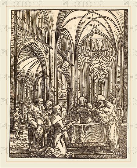 Wolf Huber (German, c. 1485-1490-1553), The Presentation in the Temple, woodcut