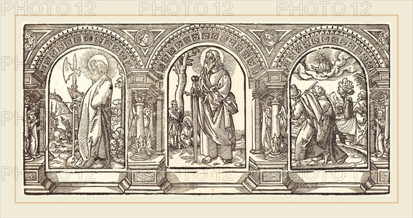 German 16th Century after Martin Schongauer, Christ and His Disciples V, woodcut