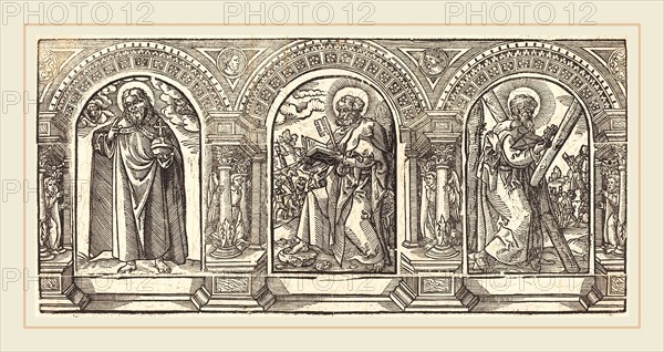 German 16th Century after Martin Schongauer, Christ and His Disciples II, woodcut