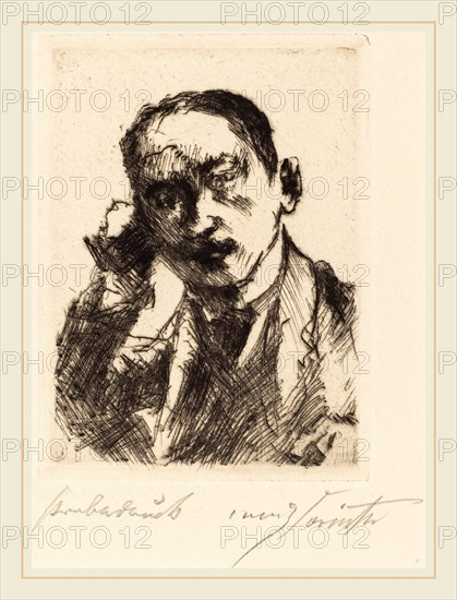 Lovis Corinth, Karl Schwarz (Bildnis K.S.), German, 1858-1925, 1920, drypoint in black on wove paper