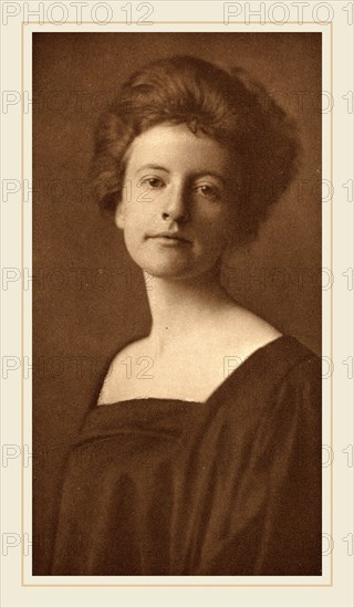 Mathilde Weil (American, 1872-probably 1918), Beatrice, 1899, photogravure in sepia on chine collé mounted on cream wove paper