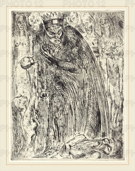 Wilhelm Lehmbruck, Macbeth V (The Vision of Lady Macbeth), German, 1881-1919, 1918, etching and drypoint