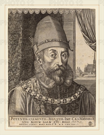 Martino Rota (Italian, c. 1520-1583), Emperor Maximillian II, 1574, engraving