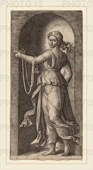 Marcantonio Raimondi after Raphael (Italian, c. 1480-c. 1534), Temperance, engraving