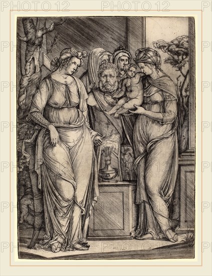 Jacopo de' Barbari (Italian, c. 1460-1470-1516 or before), Large Sacrifice to Priapus, c. 1499-1501, engraving