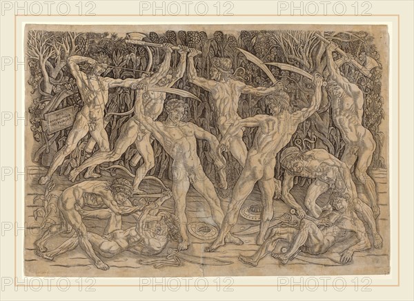 Antonio del Pollaiuolo (Italian, c. 1431-1498), Battle of the Nudes, 1470-1475, engraving