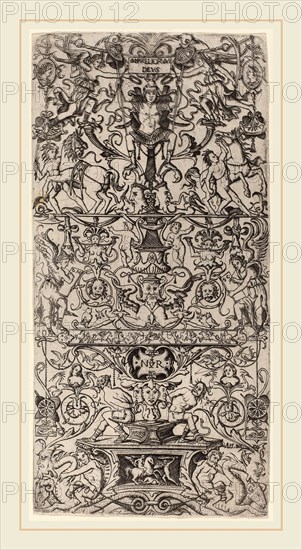 Nicoletto da Modena (Italian, active 1500-1512), Ornament Panel: Mars, God of Battles, c. 1507, engraving