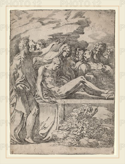 Parmigianino (Italian, 1503-1540), The Entombment, c. 1530, etching and drypoint [second version]