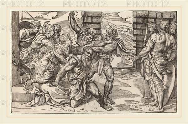 NiccolÃ² Boldrini after Titian (Italian, 1510-1566 or after), Samson and Delilah, c. 1540, woodcut