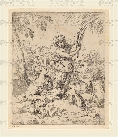Simone Cantarini (Italian, 1612-1648), The Rest on the Flight into Egypt, etching