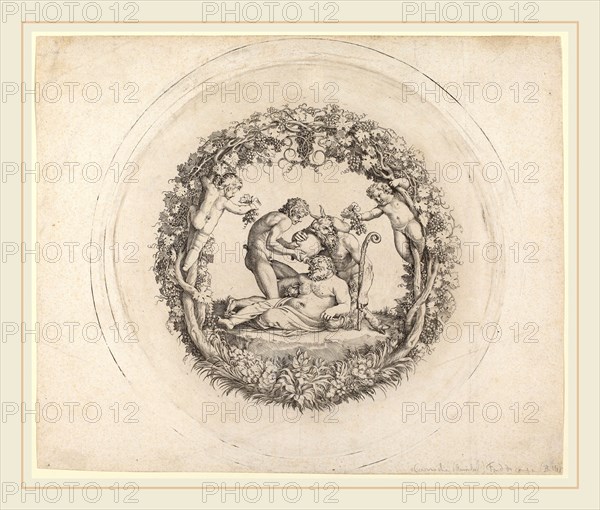 Annibale Carracci (Italian, 1560-1609), The Drunken Silenus ("The Tazza Farnese"), 1597-1600, engraving