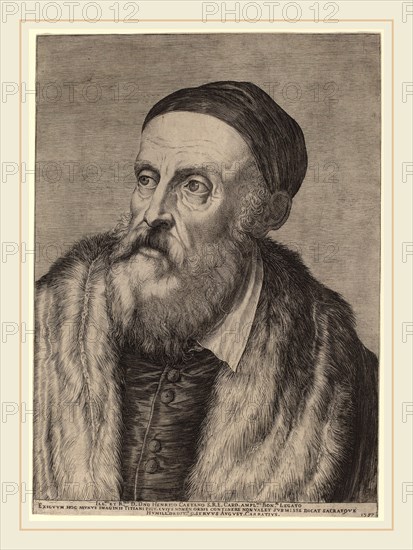 Agostino Carracci after Titian (Italian, 1557-1602), Titian, 1587, engraving