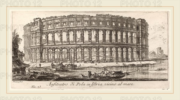 Giovanni Battista Piranesi (Italian, 1720-1778), Anfiteatro di Pola in Istria, 1748, etching on laid paper