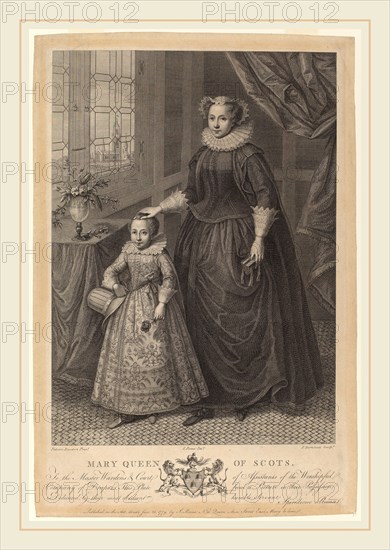 Francesco Bartolozzi after Federico Zuccaro (Italian, 1727-1815), Mary, Queen of Scots, published 1779, engraving