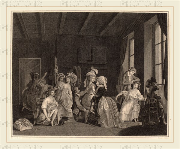 Salvatore Tresca after Nicolas Lavreince (Italian, probably 1750-1815), The Preparations for the Ballet, 1782, stipple and etching