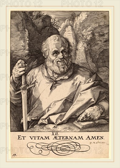 Hendrik Goltzius (Dutch, 1558-1617), Saint Matthias, probably 1589, engraving