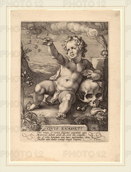Hendrik Goltzius (Dutch, 1558-1617), Quis Evadet, 1594, engraving on laid paper