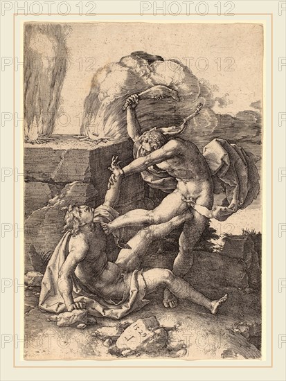 Lucas van Leyden (Netherlandish, 1489-1494-1533), Cain Killing Abel, 1529, engraving