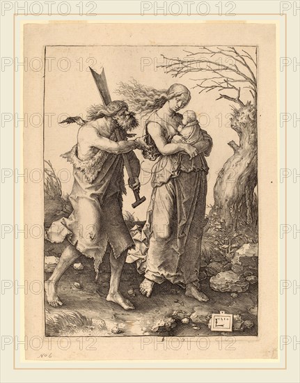 Lucas van Leyden (Netherlandish, 1489-1494-1533), Adam and Eve after Their Expulsion from Paradise, 1510, engraving