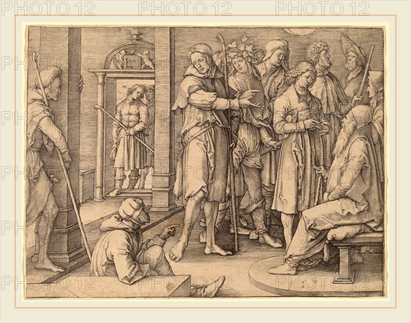 Lucas van Leyden (Netherlandish, 1489-1494-1533), Joseph Interprets His Dream to Jacob, 1512, engraving