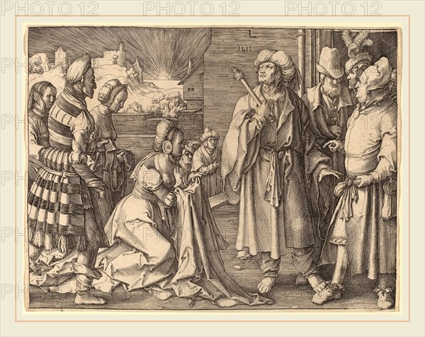 Lucas van Leyden (Netherlandish, 1489-1494-1533), Potiphar's Wife Accusing Joseph, 1512, engraving