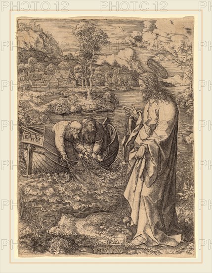 Dirk Jacobsz Vellert (Flemish, active 1511-1544), Christ Summoning Peter, 1523, engraving