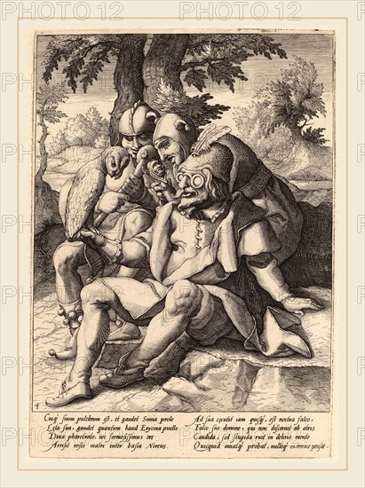 Workshop of Hendrik Goltzius after Karel van Mander I (Dutch, 17th century), The Wisdom of Fools, c. 1592, engraving on laid paper