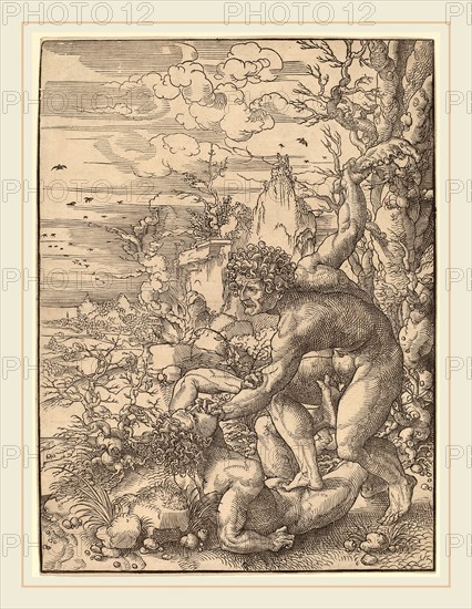 Jan Gossaert (Netherlandish, c. 1478-1532), Cain Killing Abel, woodcut