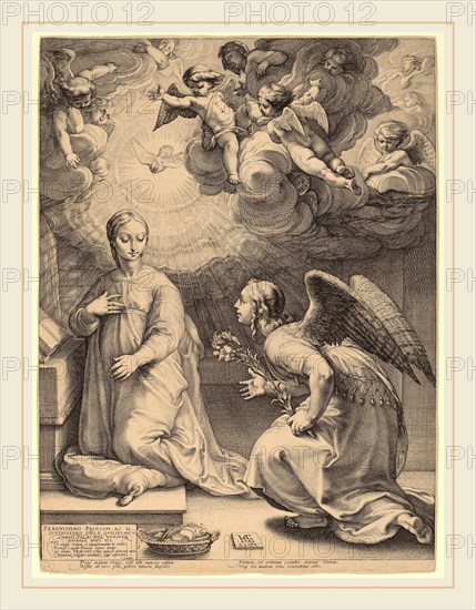 Hendrik Goltzius (Dutch, 1558-1617), The Annunciation, 1594, engraving