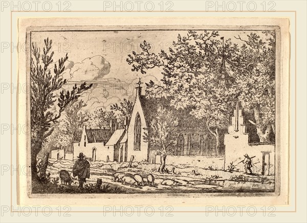 Allart van Everdingen (Dutch, 1621-1675), Swine Herd near a Chapel, probably c. 1645-1656, etching
