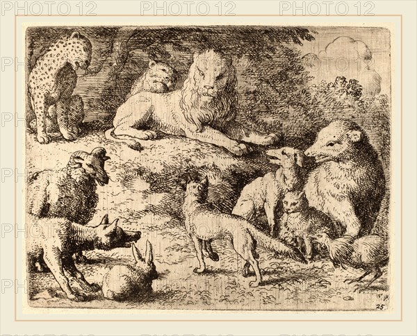 Allart van Everdingen (Dutch, 1621-1675), The Animals Present Their Charges Against Reynard, probably c. 1645-1656, etching