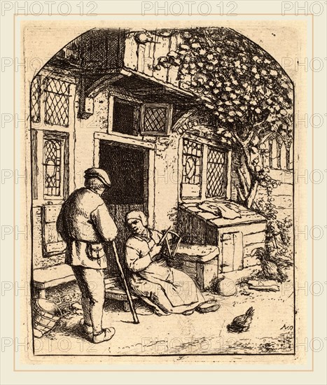 Adriaen van Ostade (Dutch, 1610-1685), Woman Winding upon a Reel (La Devideuse), probably 1684, etching