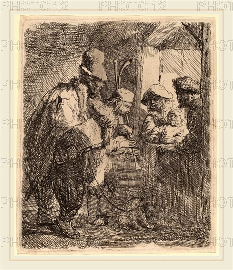 Rembrandt van Rijn (Dutch, 1606-1669), The Strolling Musicians, c. 1635, etching