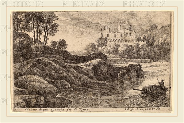 Herman van Swanevelt (Dutch, c. 1600-1655), View of the Aqua Acetosa, etching