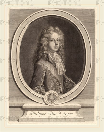 Gerard Edelinck after Francois de Troy (Flemish, 1640-1707), Philippe, Duke of Anjou, engraving