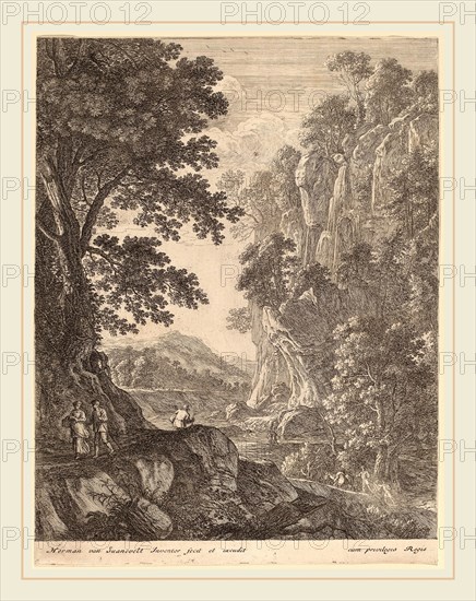 Herman van Swanevelt (Dutch, c. 1600-1655), The Large Cascade, etching