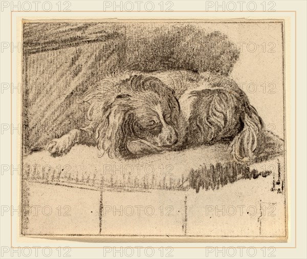 Cornelis Ploos van Amstel and Cornelis Brouwer after Frans van Mieris (Dutch, active second half 18th century), Lying Dog, 1777, transfer technique