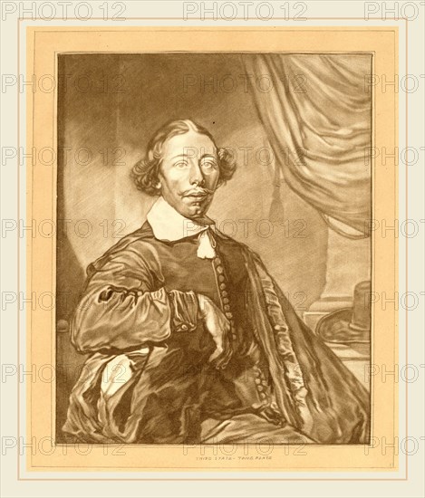 Cornelis Ploos van Amstel and Johannes Kornlein after Cornelis Visscher (Dutch, 1726-1798), Portrait of a Seated Man, 1771, mezzotint in light brown