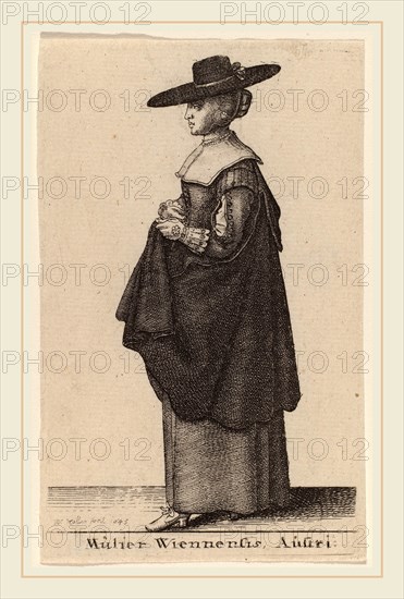 Wenceslaus Hollar (Bohemian, 1607-1677), Mulier Wiennensis Austri, 1643, etching